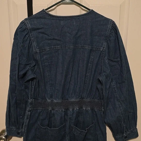 Madewell Straight Leg Stretch Denim Jumpsuit Sz 6 - Picture 7 of 8